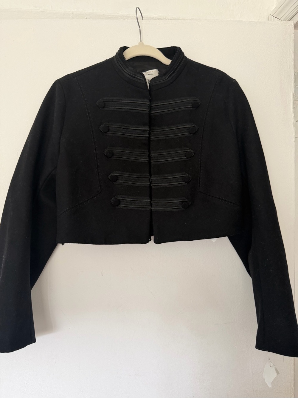 Zara Black Cropped Military-Inspired Blazer